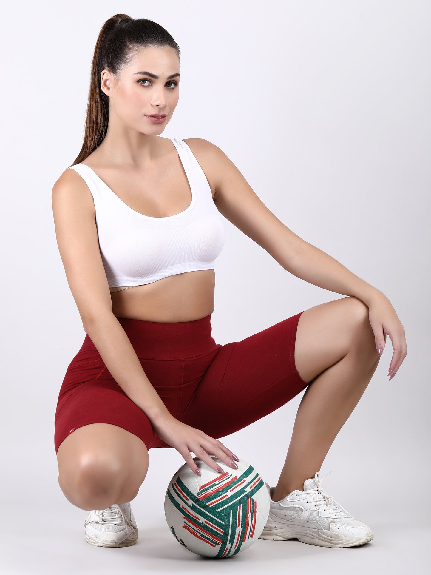 Adorna Shapparel Cycling Shorts for women with Tummy & Thigh Shaping - Maroon