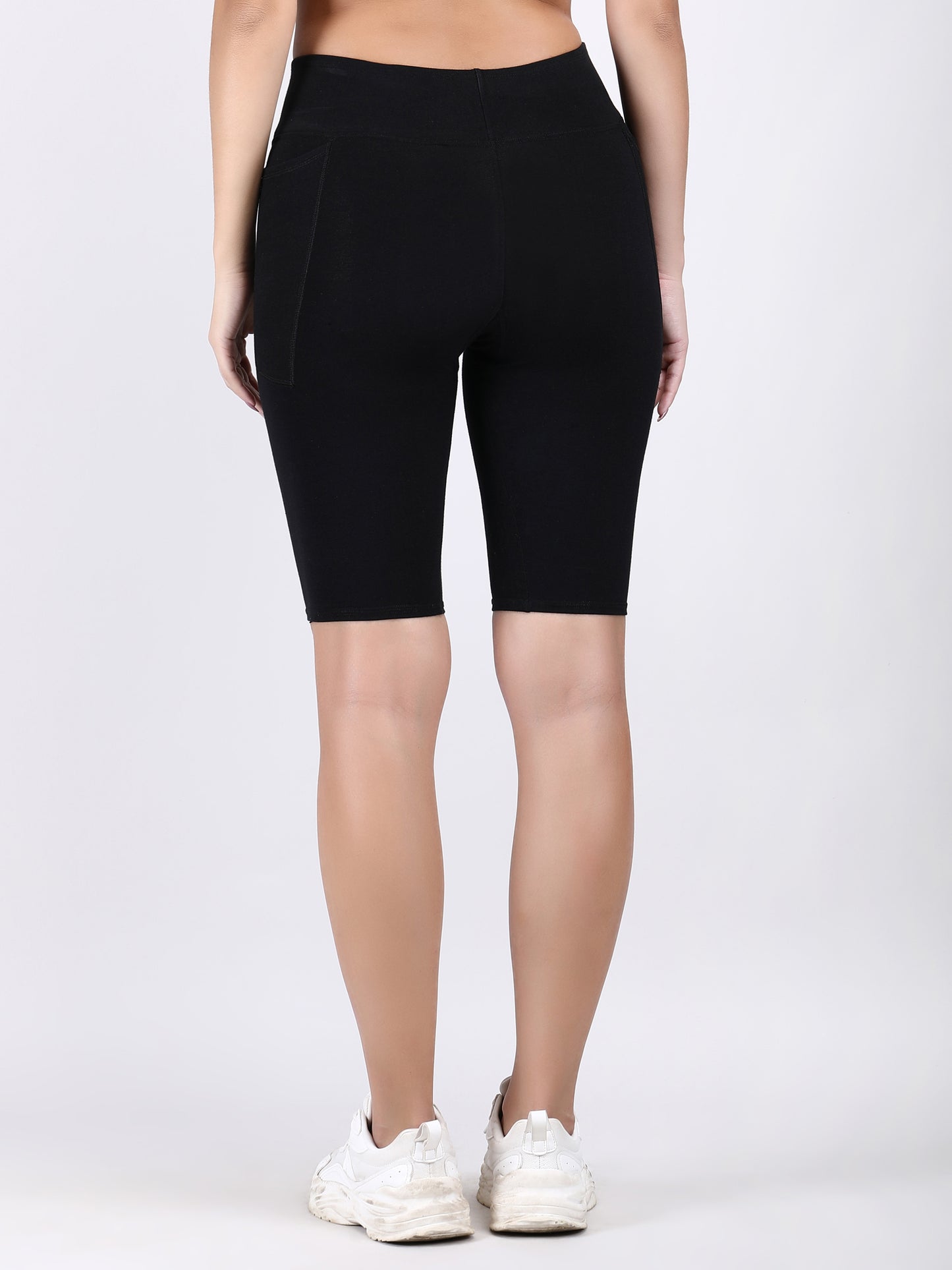 Adorna Shapparel Mid-Thigh Length Cycling Shorts for women - Black