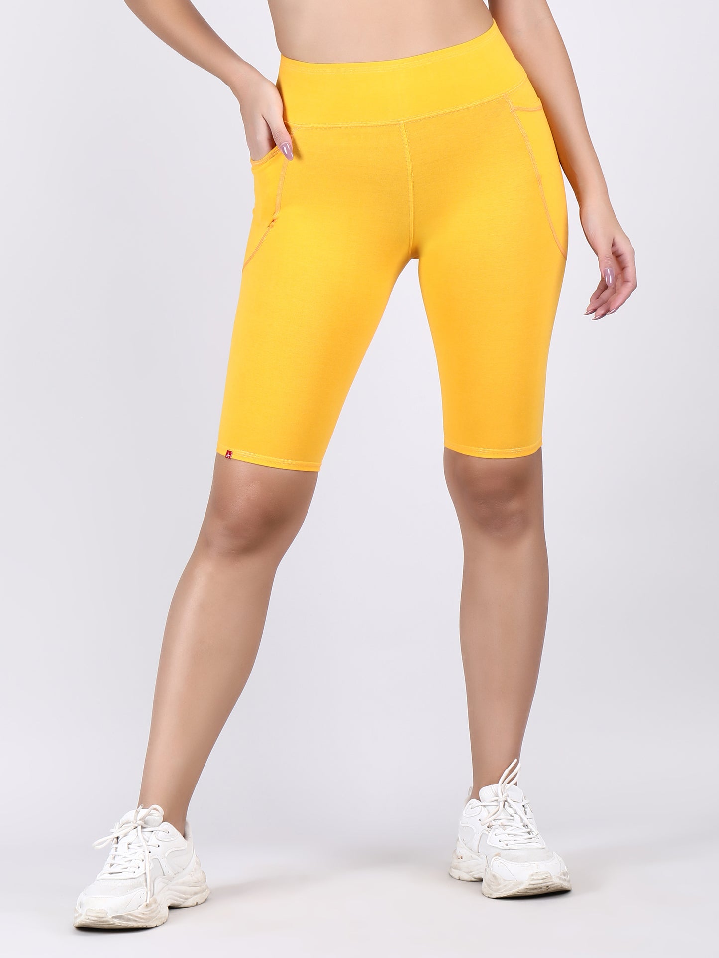 Adorna Shapparel Cycling Shorts for women with Thigh Shaping - Golden Yellow