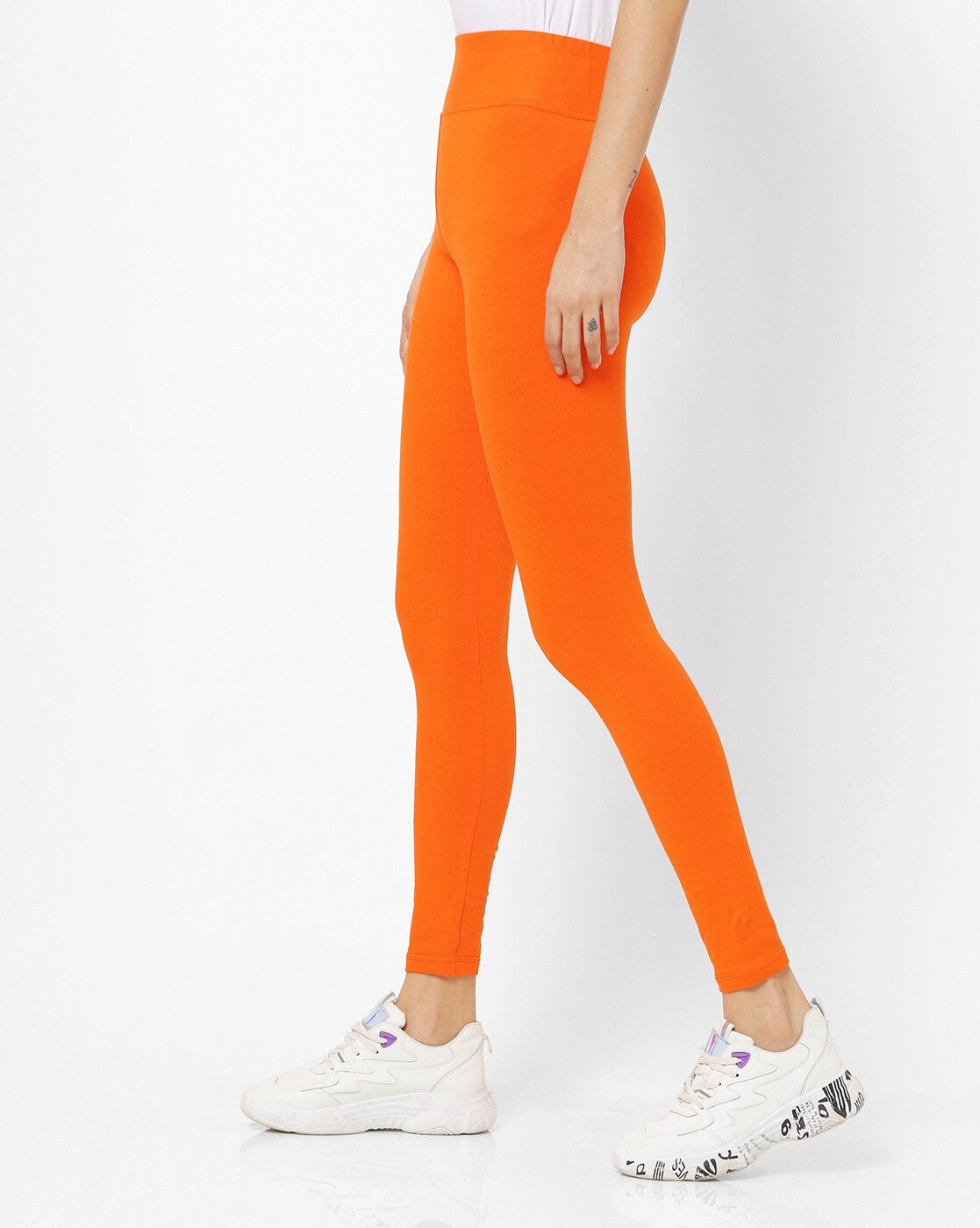 Buy Fashion360 Women's Orange Hosiery Cotton Churidar Leggings Extra Large  - XL at Amazon.in